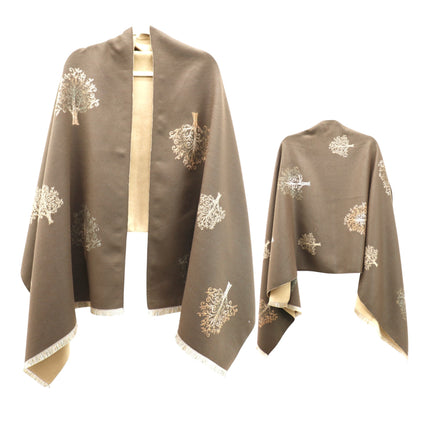 Cashmere Feel Winter Reversible Lucky Tree patten  Scarves SCF1230-34(12PC)