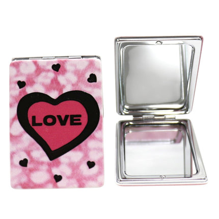 Love Hearts Matte Rectangular Compact Mirror JM5921-7 (12PC)