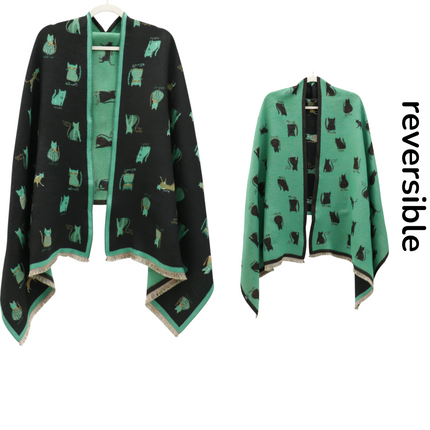 Cashmere Feel Winter Reversible Classic Cat Style  Scarves SCF1230-36(12PC)