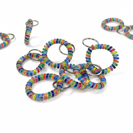 RAINBOW ELASTIC HAIR TIE KEY CHAIN 0415-20