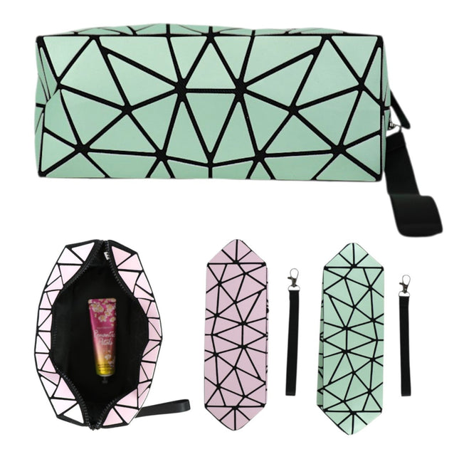 Geometric Triangle Pattern Makeup Pouch JB5526-14 (12PC)