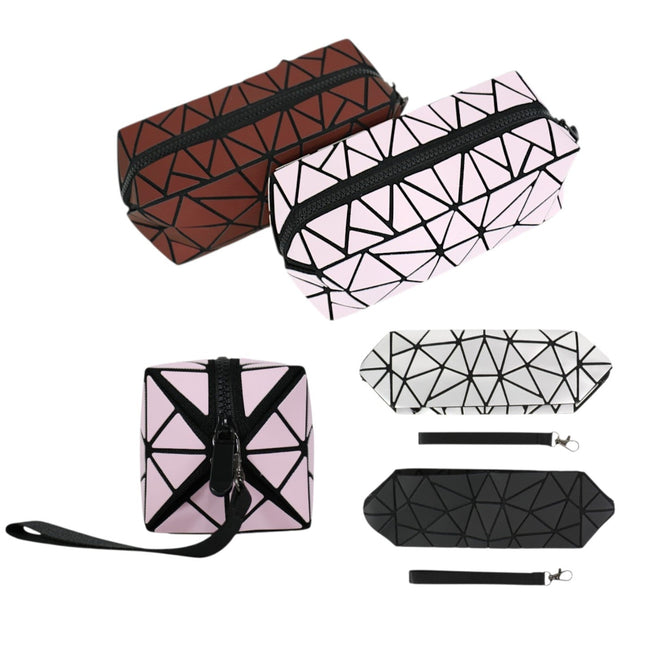 Geometric Triangle Pattern Makeup Pouch JB5526-14 (12PC)