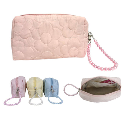 Solid Color Quilted Fabric Makeup Pouch JB5526-5 (12PC)