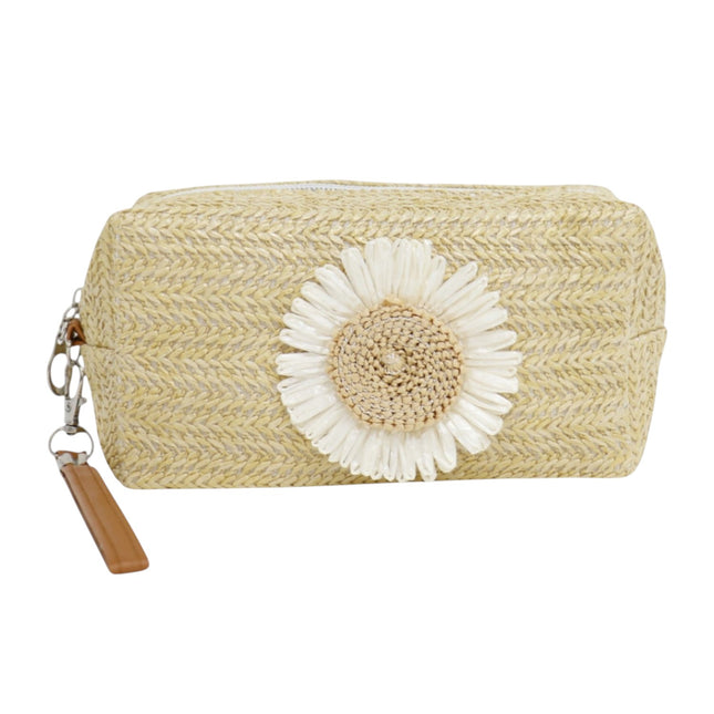 Daisy Flower Square Straw Makeup Pouch JB5526-8 (12PC)