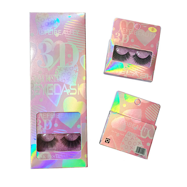 JIEFEI BEAUTY 3D FAKE EYELASHES EL824-24 (12PK)