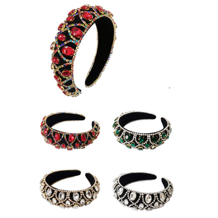 Multi Crystal Decor Headband  HB1011-44 (12PC)