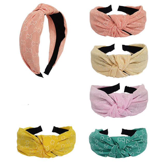 Simple Pattern Pastel Color Headband HB1121-7 (12PC)