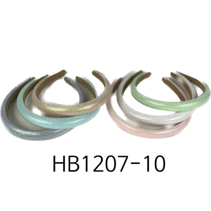 PU PLAIN GLITTER HEADBAND HB1207-10 (12PC)
