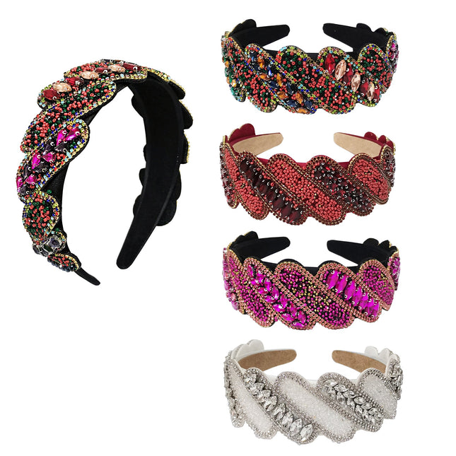 Multi Crystal Unique Headband HB1226-11 (12PC)