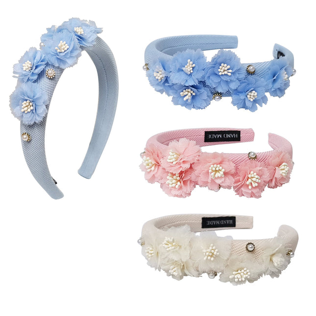 FLOWER WITH STONE HEADBAND 1226-7 (12PC)