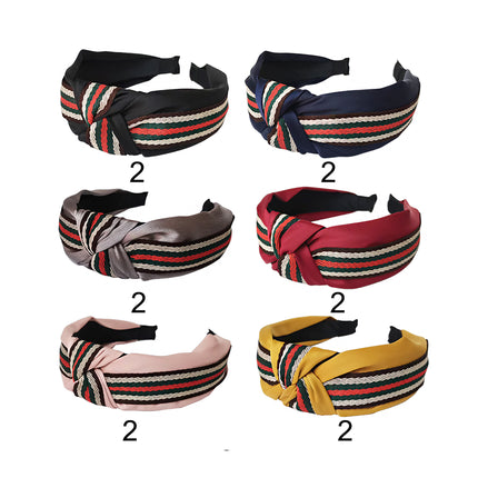 STRIPE PATTERN SIMPLE HEADBAND HB21018-12 (12PC)