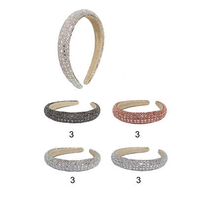 Square Crystal Decor Headband HB21027-25 (12PC)