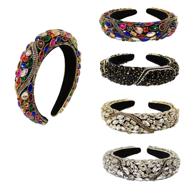 multi color crystal decor headband HB21029-29 (12PC)