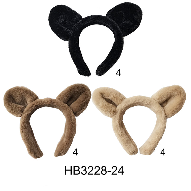 Cute Bear Ear Headband HB3228-24 (12PC)