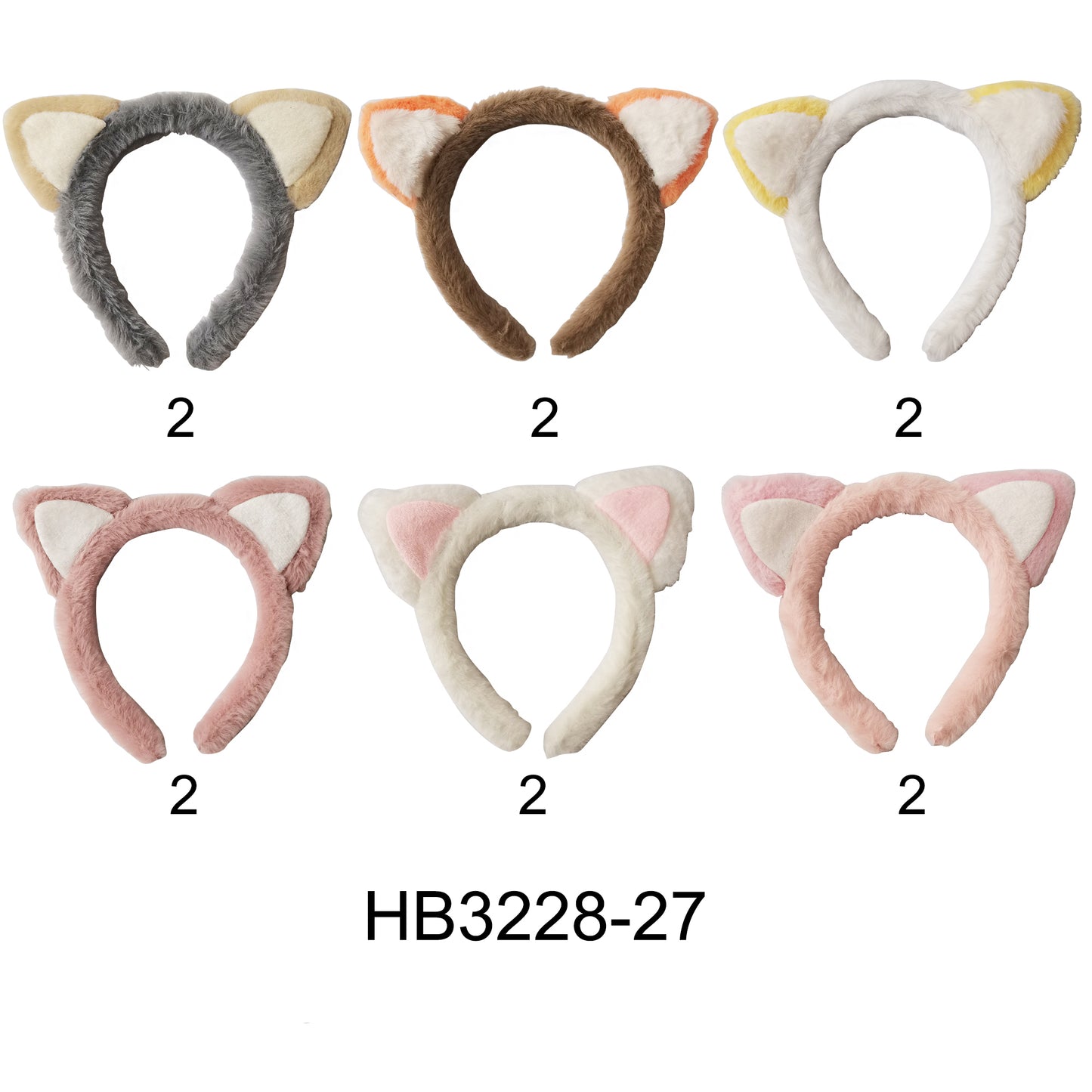 CAT EAR TERRY HEADBAND HB3228-27 (12PC)