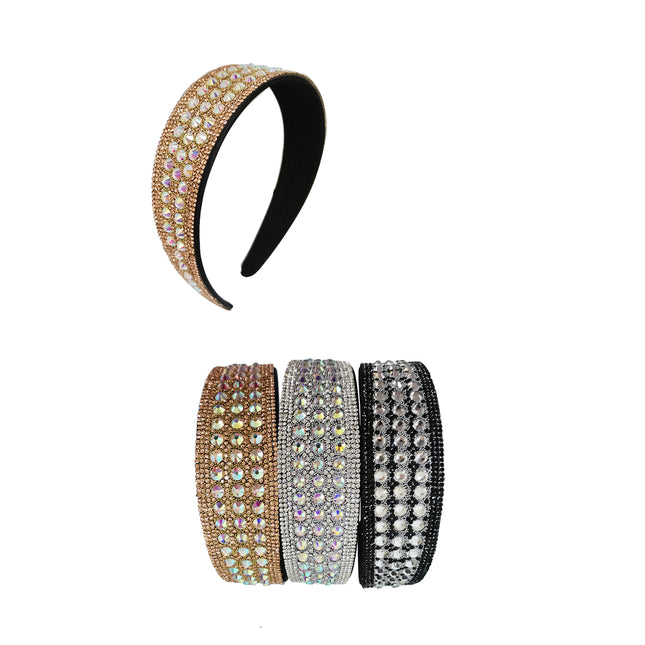 Rhinestone Decor Wide Headband HB402-35 (12PC)