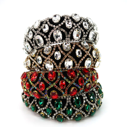 Multi Crystal Decor Headband  HB1011-44 (12PC)