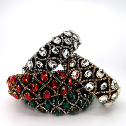 Multi Crystal Decor Headband  HB1011-44 (12PC)
