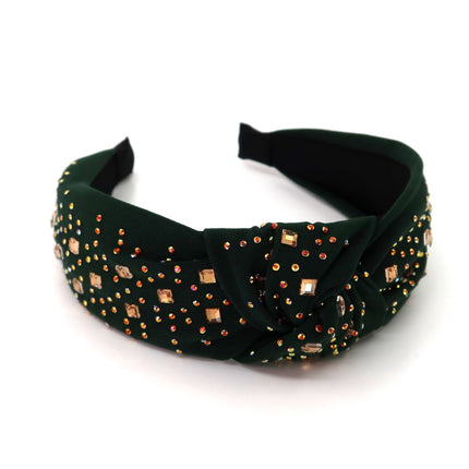 SQUARE RHINESTONE DECOR KNOT HEADBAND HB920-45 (12PC)