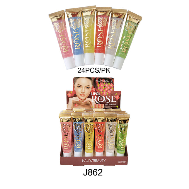 KALIYA BEAUTY ROSE LIP OIL J862 (24PC)
