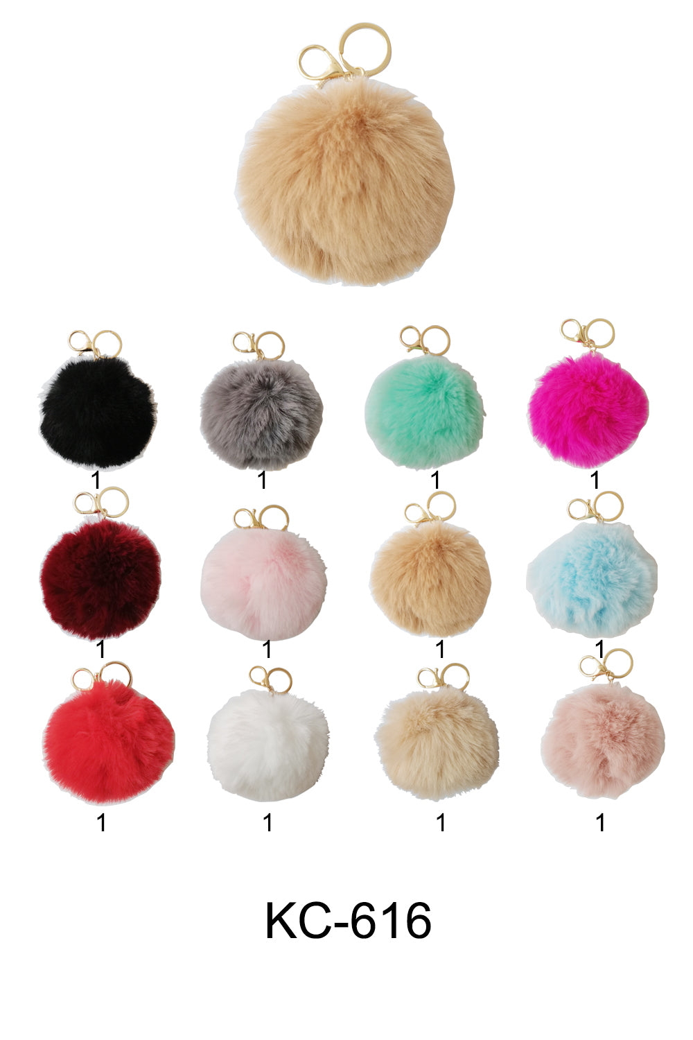 POM POM KEYCHAIN 616 (12PC)