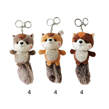 RHINESTONE BIG TOOTH SQUIRREL KEY CHAIN KC1028-19 (12PC)