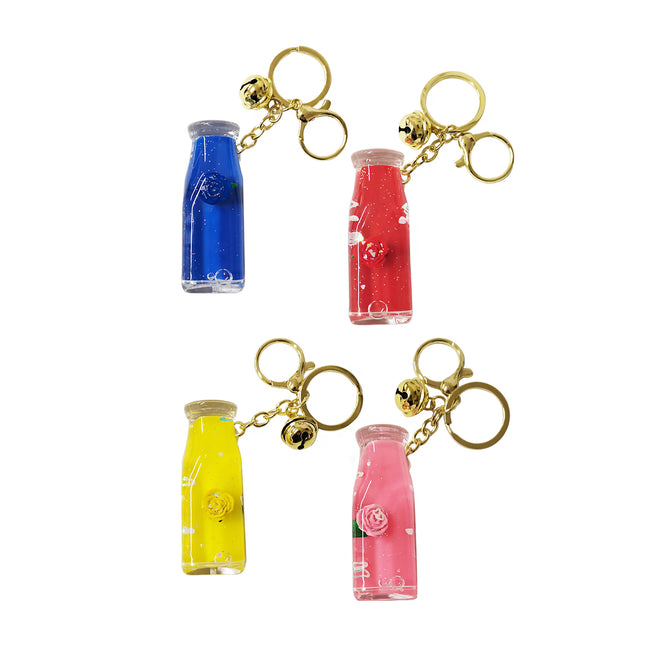 ROSE LIQUID JAR KEY CHAIN 1208-16 (12PC)