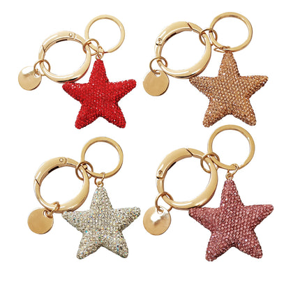 RHINESTONE STAR KEY CHAIN 1026-34 (12PC)