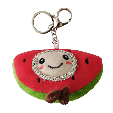 Rhinestone Watermelon Plush Key Chain KC224-6 (12PC)