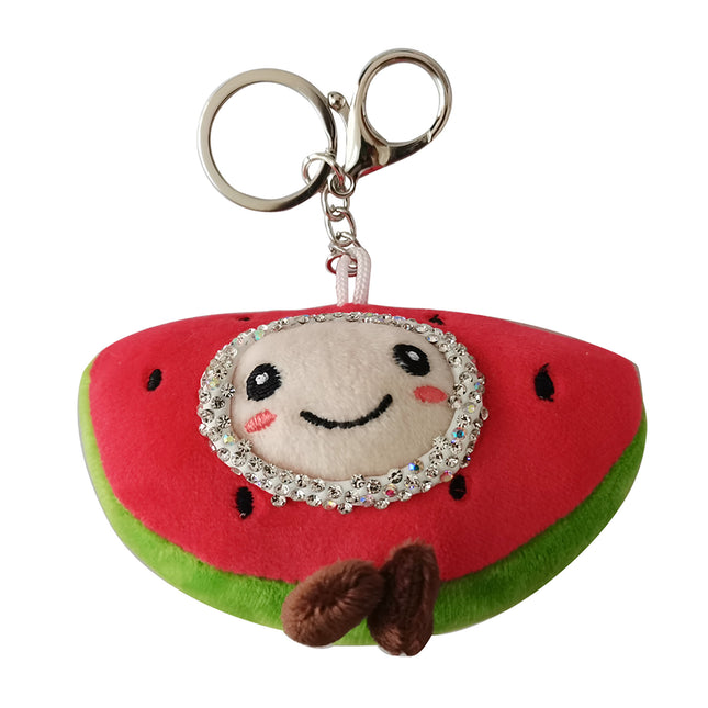 Rhinestone Watermelon Plush Key Chain KC224-6 (12PC)