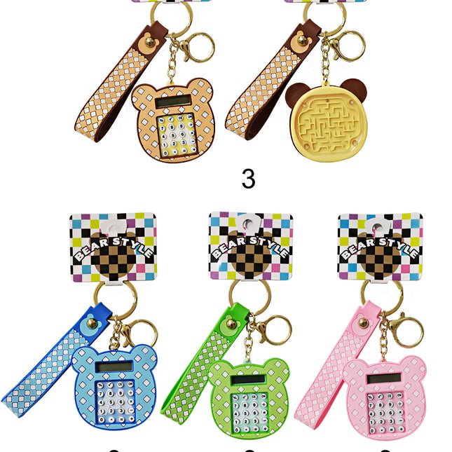 Bear Calculator & Maze Toy Key Chain KC2830-49 (12PC)