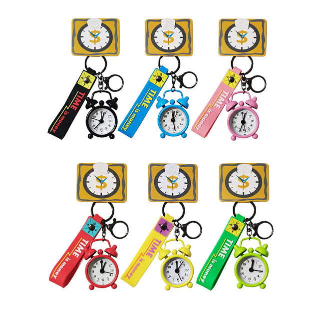 Cute Mini Alarm Clock Keychain KC2830-53 (12PC)