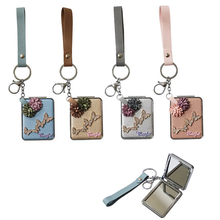 BUTTERFLY FLOWER DECOR MIRROR KEY CHAIN 3222-31 (12PC)