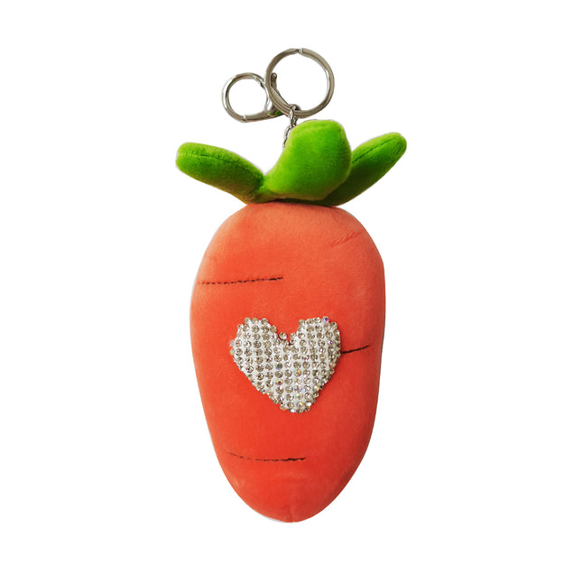 RHINESTONE CARROT PLUSH KEY CHAIN 402-34 (12PC)