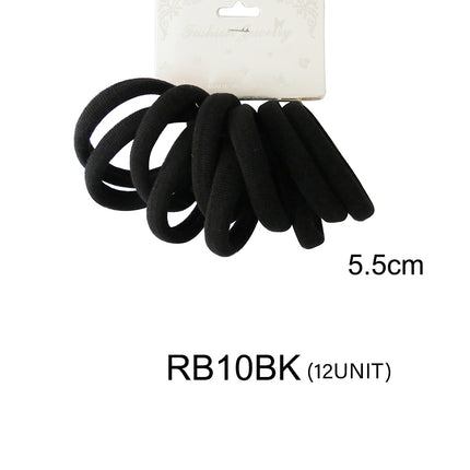 5.5CM BLACK HAIR TIE RB10BK (12PC)