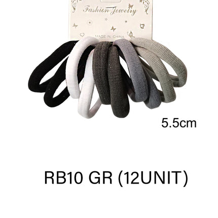 5.5CM GREY MIX HAIR TIE RB10GR (12PC)