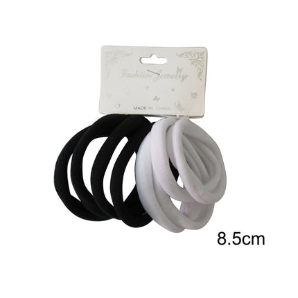 8.5cm Black White Mix Hair Tie RB8BW (12PC)