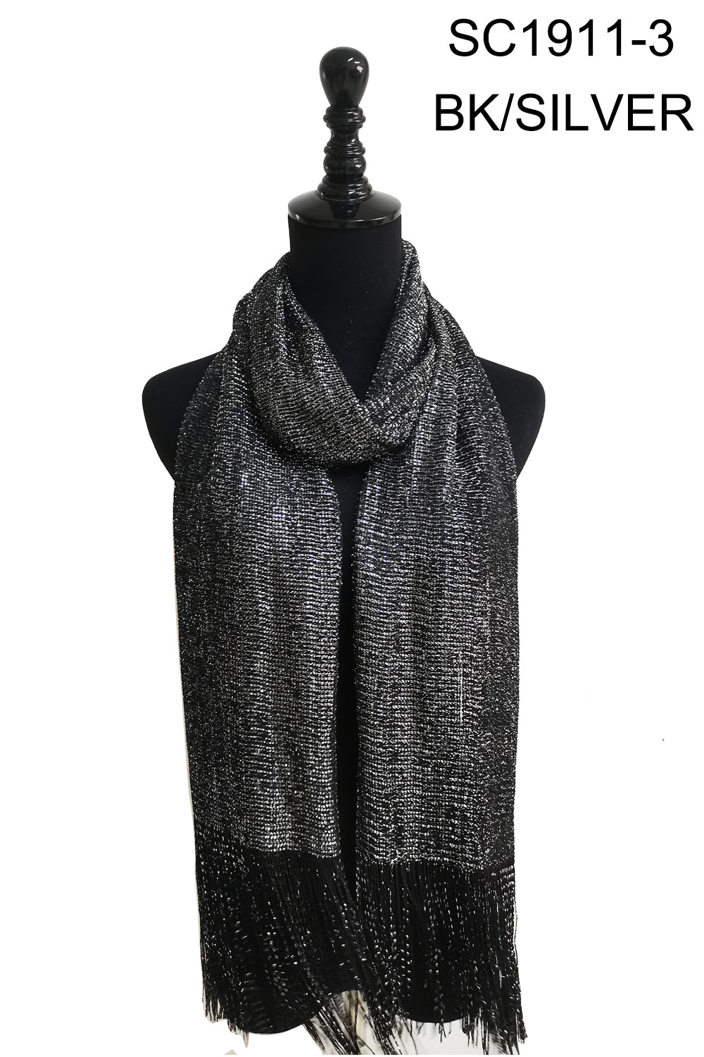 Black and silver sales scarves