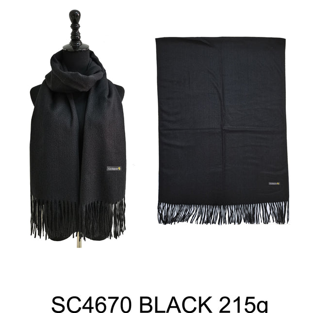 CASHMERE FEEL PLAIN SCARVES CA4670 (12PC)