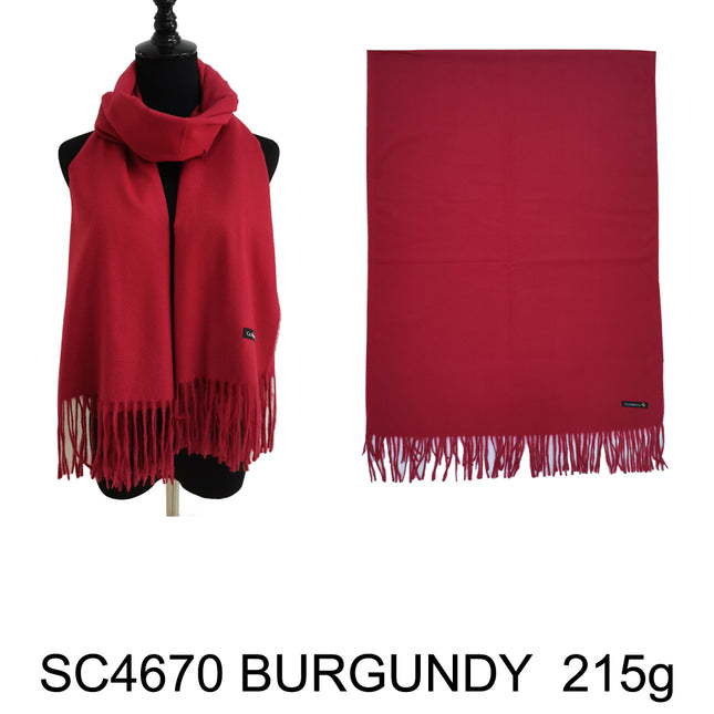 CASHMERE FEEL PLAIN SCARVES CA4670 (12PC)