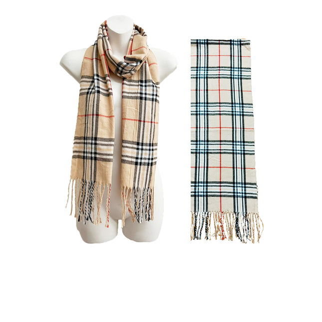 MEN'S PLAID PATTERN SCARVES 6528 (12PCS)