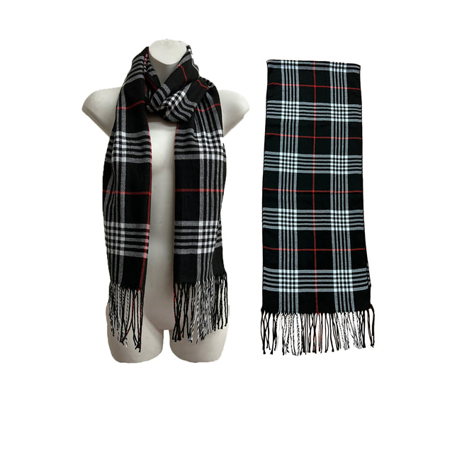 MEN'S PLAID PATTERN SCARVES SCF6528 (12PCS)