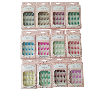 Multi Color Almond Fake Nail Set SS1112-80 (12PK)