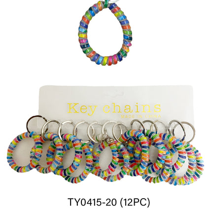 RAINBOW ELASTIC HAIR TIE KEY CHAIN 0415-20