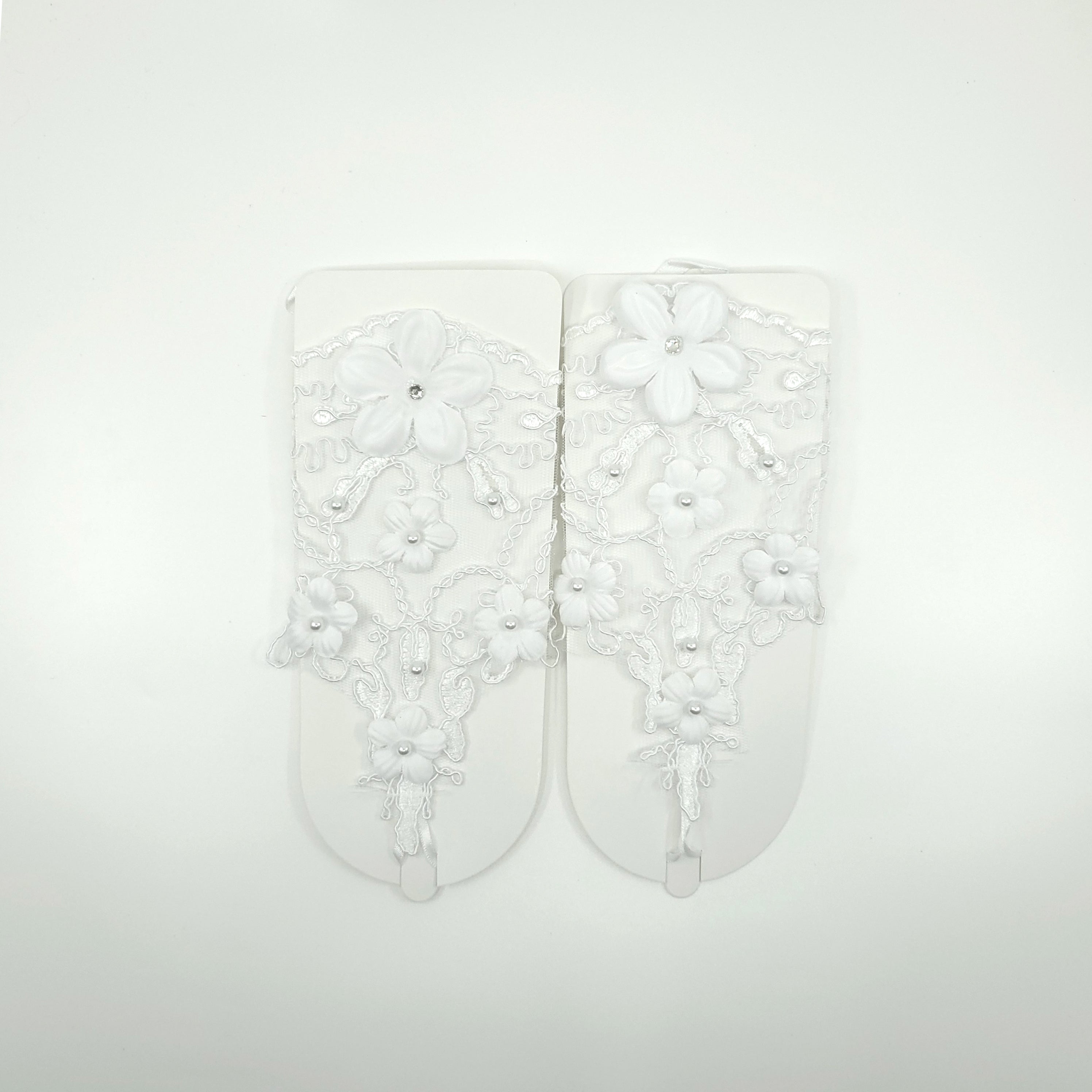WEDDING GLOVE LACE UP FINGERLESS FLORAL 216 (12PC)