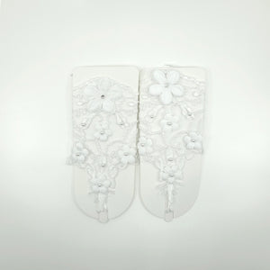 WEDDING GLOVE LACE UP FINGERLESS FLORAL 216 (12PC)