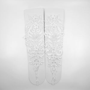 WEDDING GLOVE LACE UP FINGERLESS FLORAL 230 (12PC)